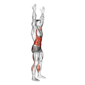 arms apart circular toe touch (male) demonstration