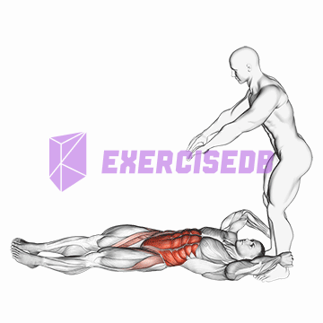 assisted lying leg raise with lateral throw down img