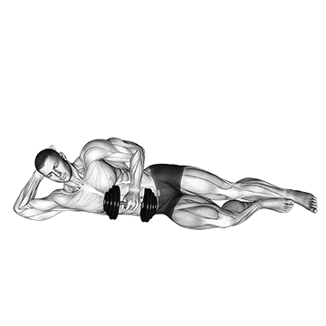 dumbbell lying external shoulder rotation demonstration