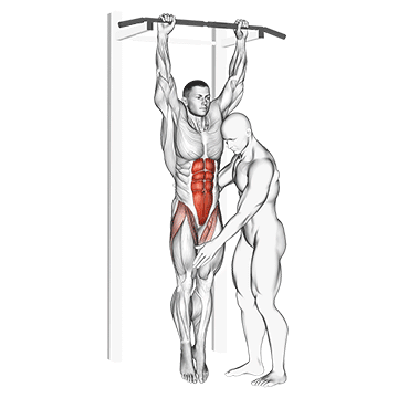 assisted hanging knee raise demonstration