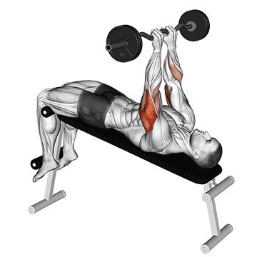 ez barbell decline close grip face press demonstration