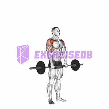 barbell standing front raise over head