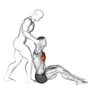 behind head chest stretch demonstration