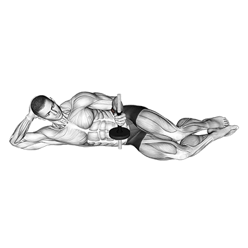 dumbbell lying pronation on floor demonstration