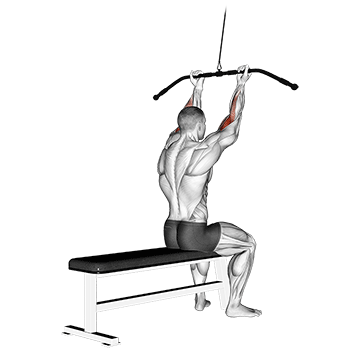 cable pulldown bicep curl demonstration