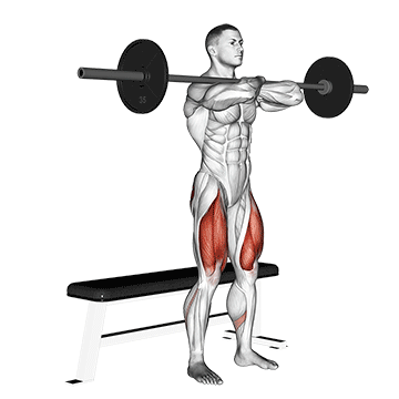 barbell bench front squat demonstration