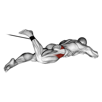 band lying hip internal rotation demonstration