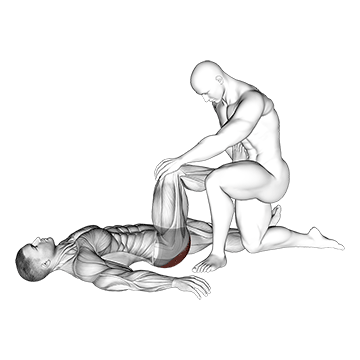 assisted lying glutes stretch demonstration