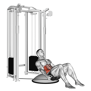 cable side bend crunch (bosu ball) demonstration