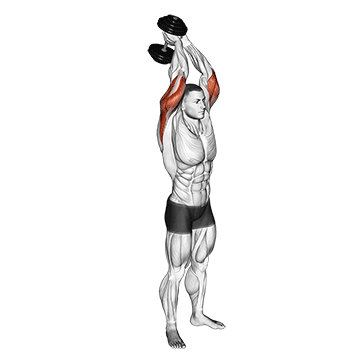 dumbbell standing triceps extension demonstration