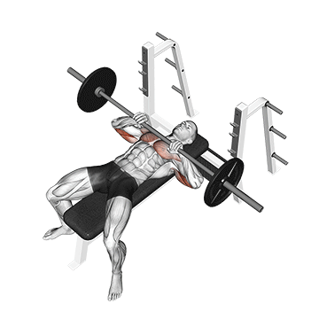 barbell lying close-grip press demonstration