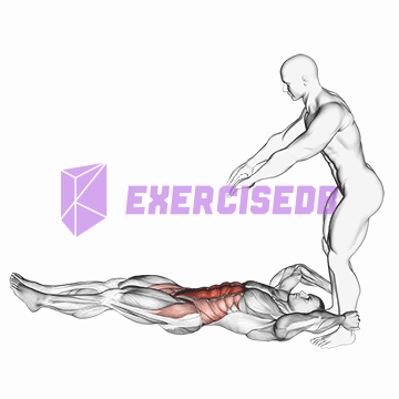 assisted lying leg raise with throw down